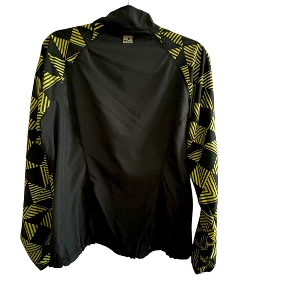 FILA✨$4 When bundled✨performance reflective green/gold Geometric print Jacket ✨ - Picture 6 of 6
